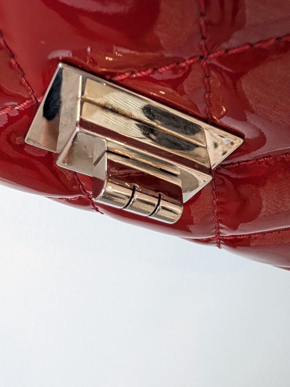 Chanel Red 2.55 Reissue Quilted Patent Leather Crossbody Flap Bag - Picture 14 of 16